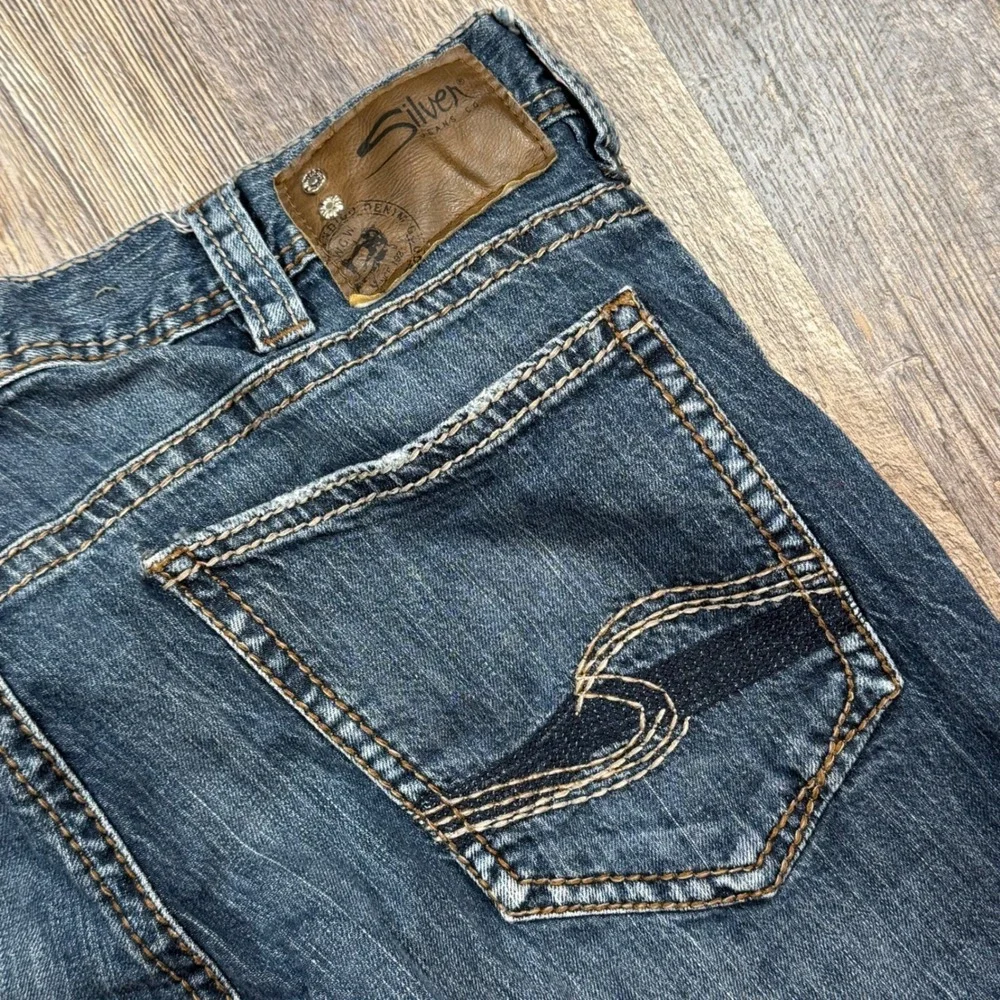 Silver Jeans Zac Relaxed Straight Leg Jeans Mens 38x34 Medium Wash Denim Western